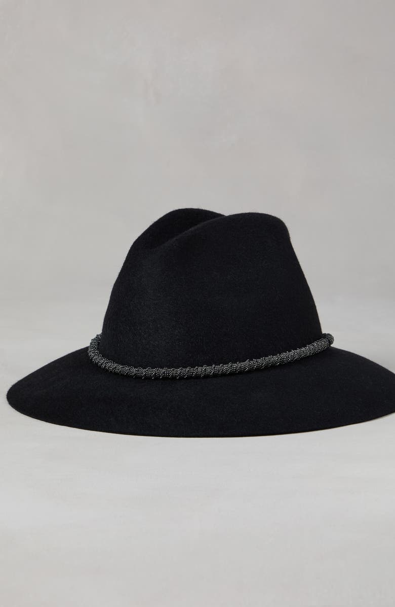 Brunello Cucinelli Felt Precious Braided Band fedora, Alternate, color, 