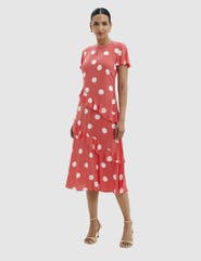 Finery London Sierra Asymmetric Ruffle Midi Dress
