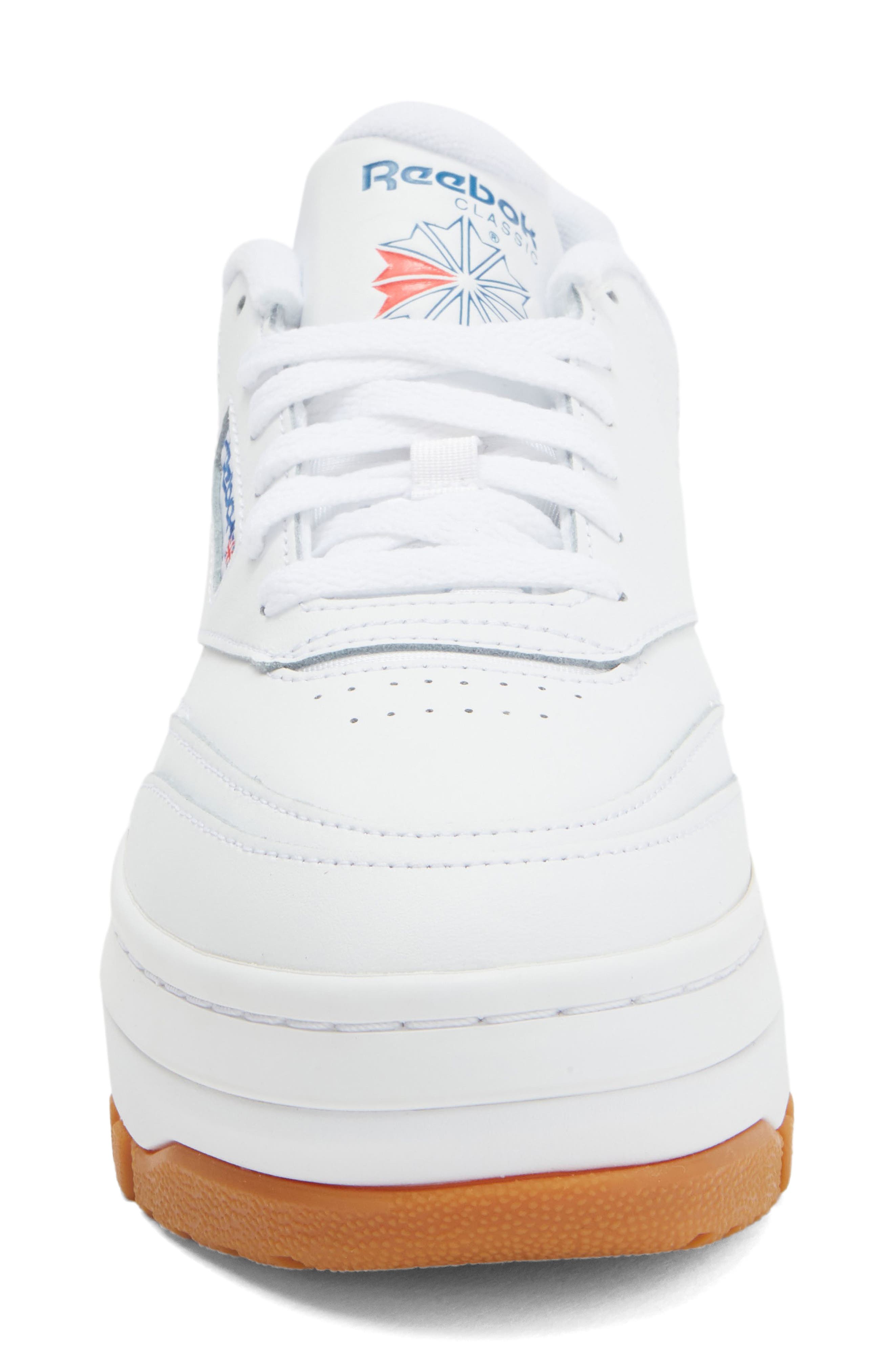 Reebok Club C Extra Platform Sneaker, Alternate, color, White/ White/ Blue
