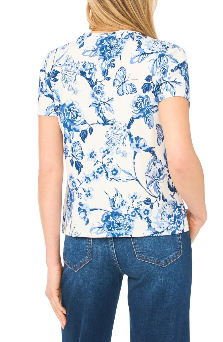Ted Baker Willow Floral Knit T-Shirt, Alternate, color, Ultra White