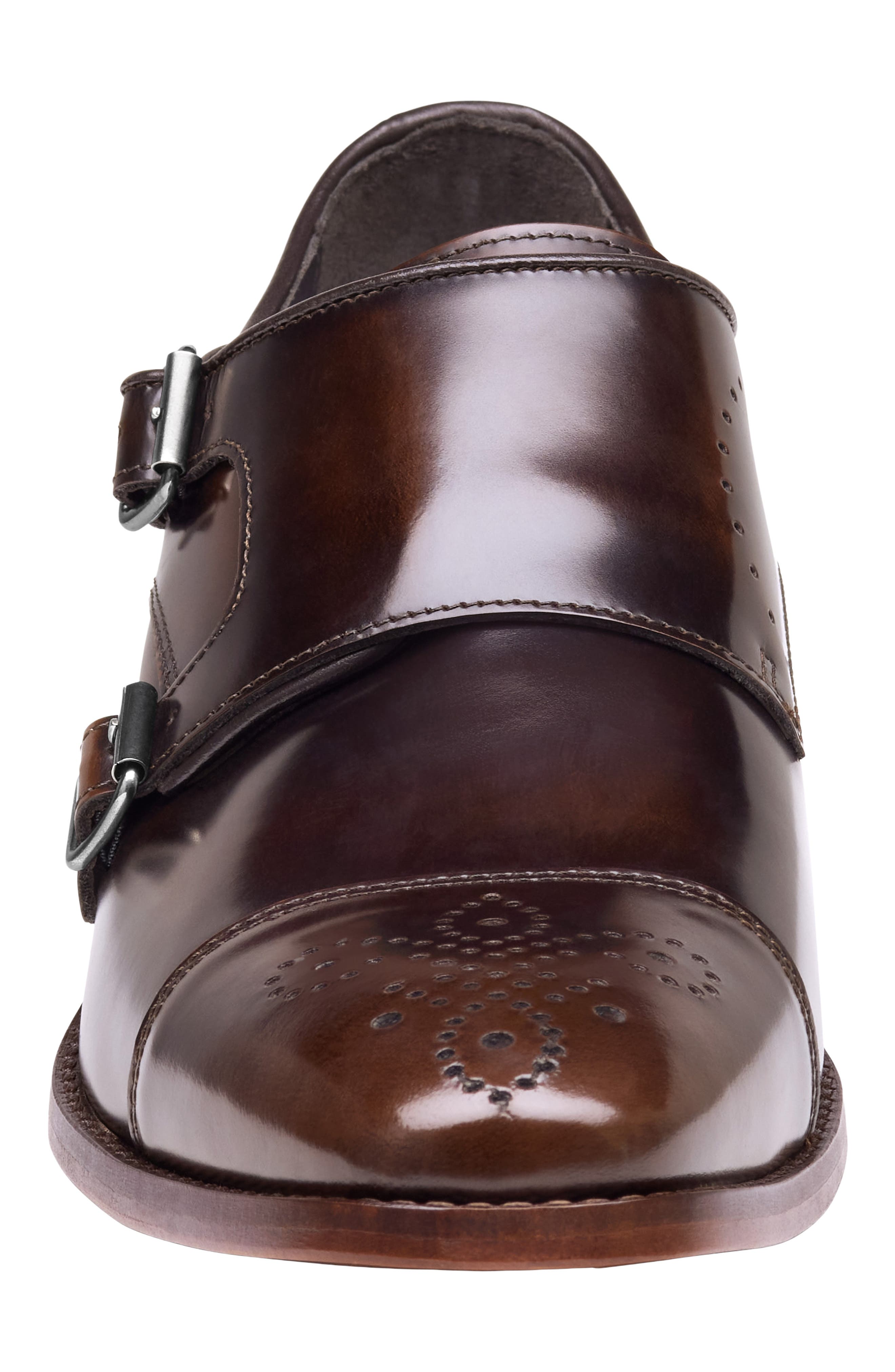Arrister Double Monk Strap Shoe, Alternate, color, MAHOGANY ITALIAN FULL GRAIN