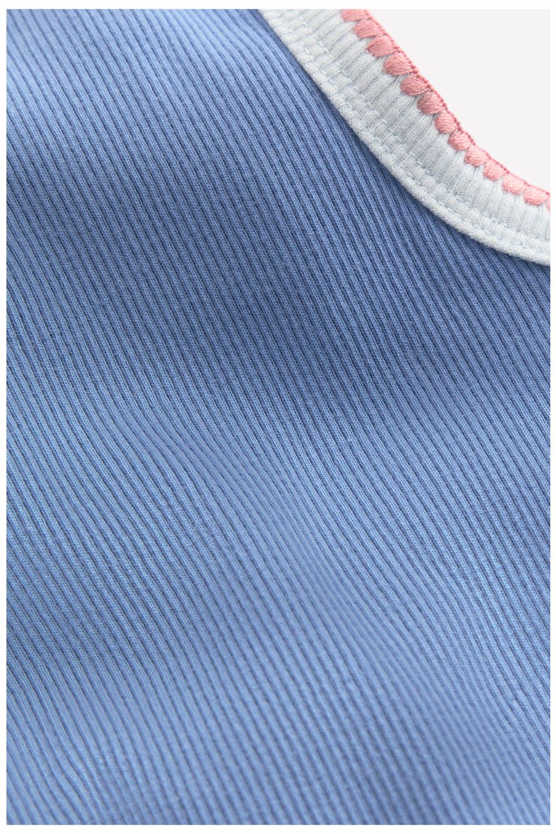 Kids' Crochet Trim Ribbed Tank, Alternate, color, LIGHT BLUE