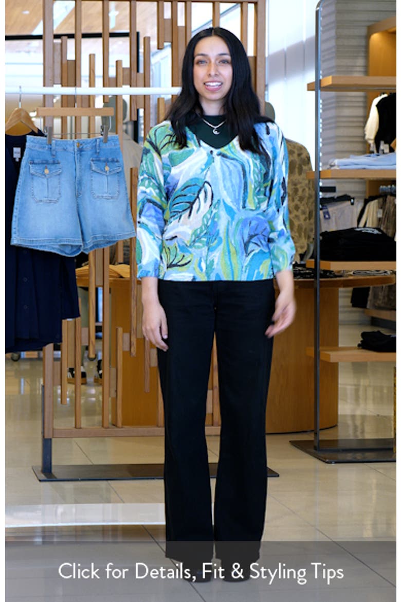 Island Beat Print V-Neck Sweater video
