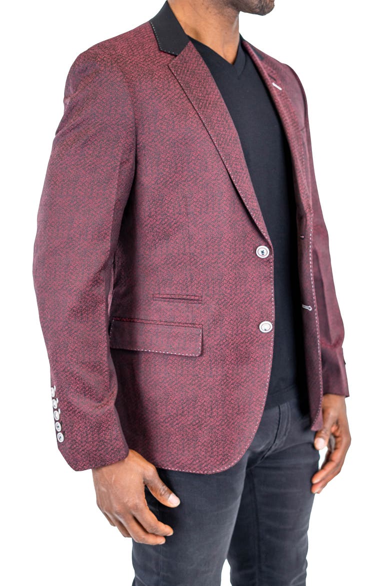 Socrate Evo Huli Snakeskin Print Sport Coat, Alternate, color, RED