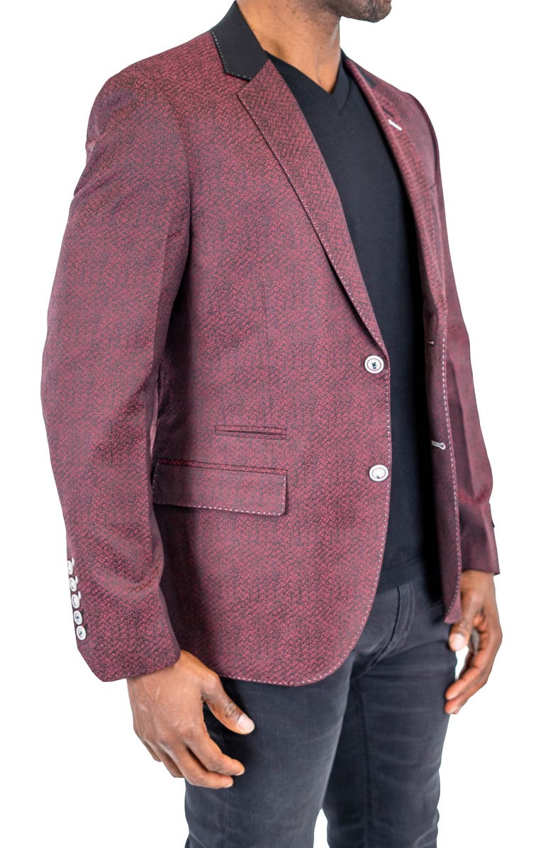 Maceoo Socrate Evo Huli Snakeskin Print Sport Coat, Alternate, color, Red