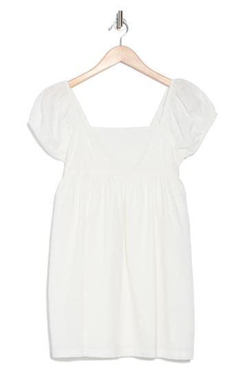 Abound Floral Babydoll Dress In White Blanc
