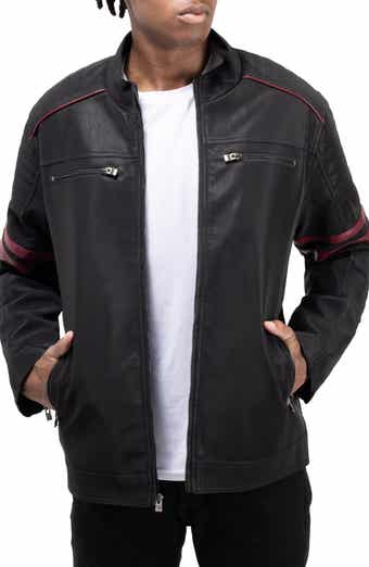 XRAY Faux Fur Lined Faux Leather Moto Jacket