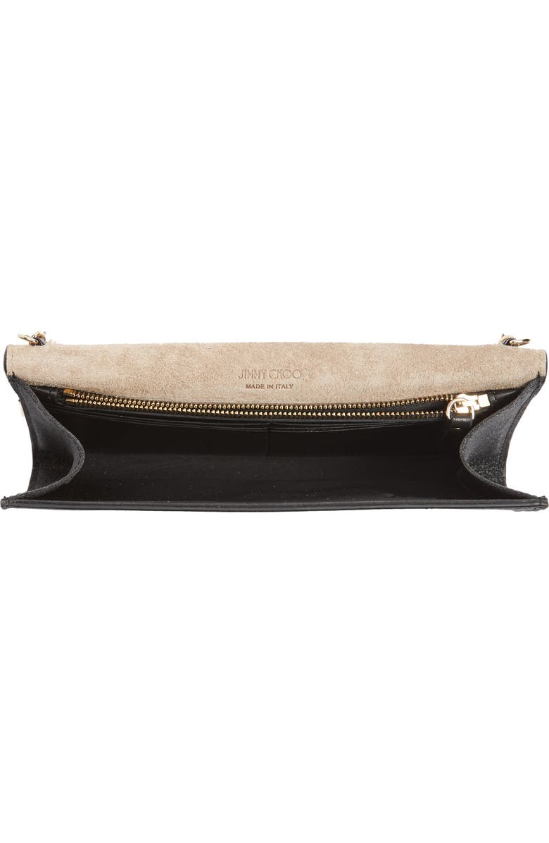 Jimmy Choo Emmie Glitter Leather Clutch, Alternate, color,