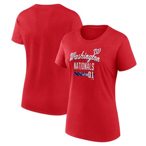 Women's Fanatics Branded Red Washington Nationals Logo Fitted T-Shirt