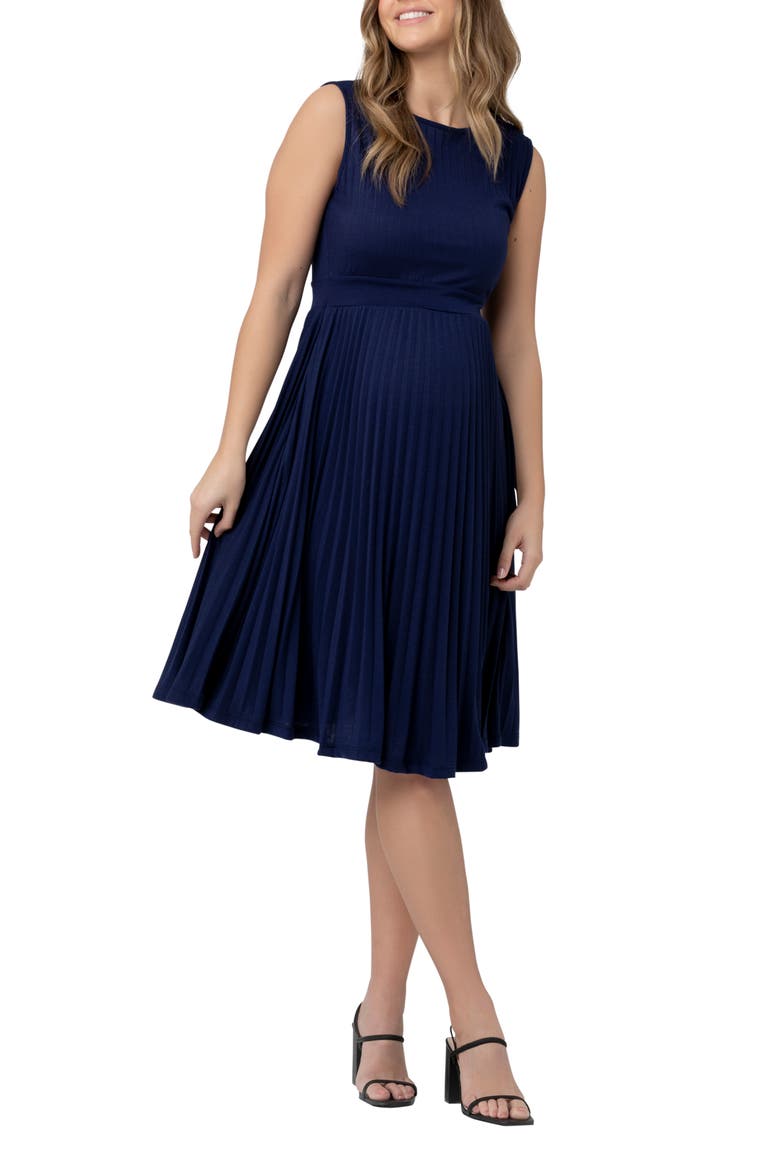 Knife Pleat Dress - Round Neck, Alternate, color, BLUEPRINT
