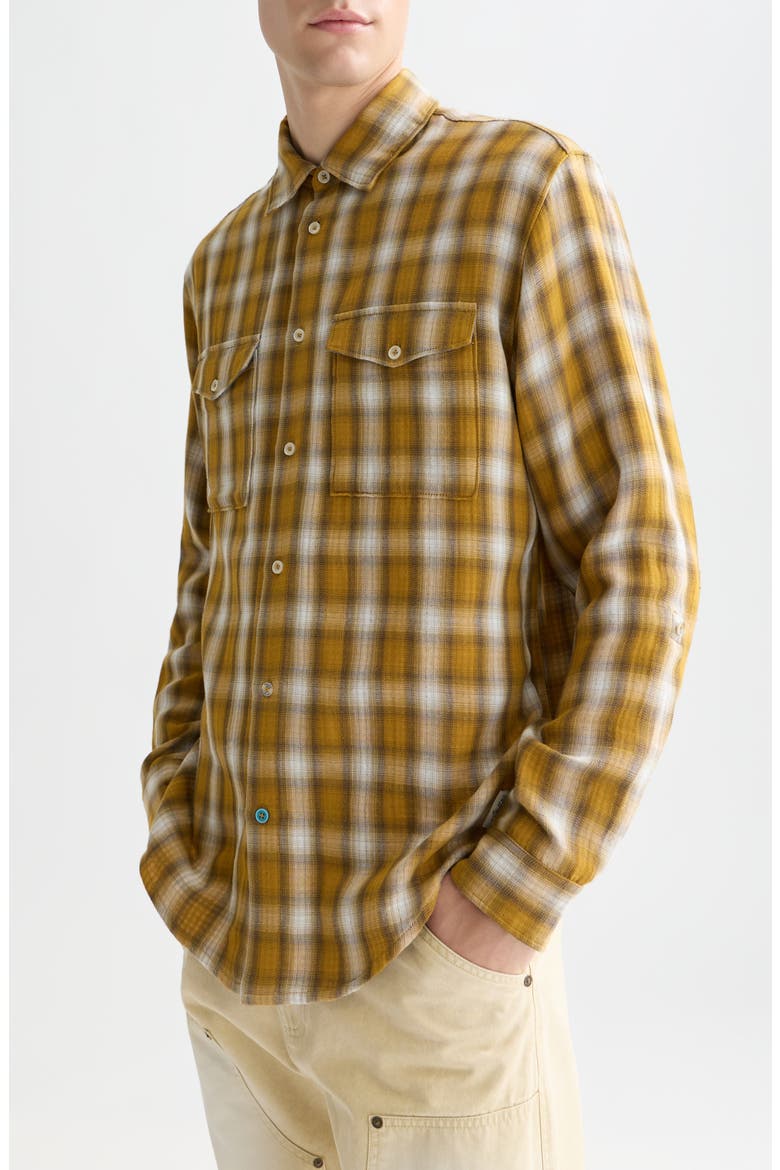 Plaid Double Cloth Shirt, Alternate, color, RAFFIA CHECK