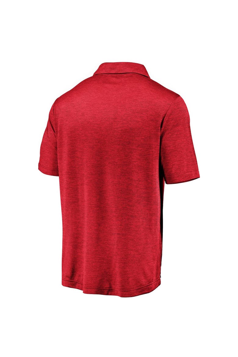 Men's Fanatics Branded Red Los Angeles Angels Iconic Striated Primary Logo Polo, Alternate, color, Red