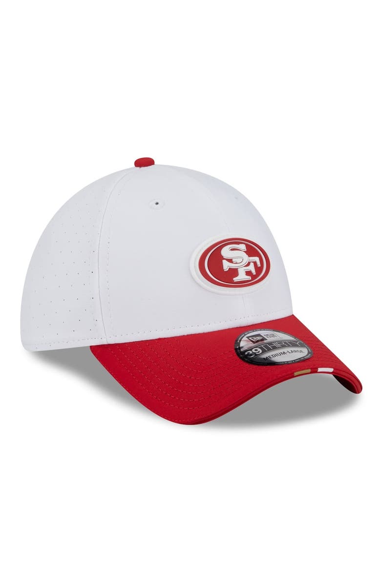 New Era Men's New Era  White/Scarlet San Francisco 49ers 2025 NFL Training Camp 39THIRTY Flex Hat, Alternate, color, White