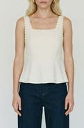VERO MODA Julietta Scallop Trim Peplum Top