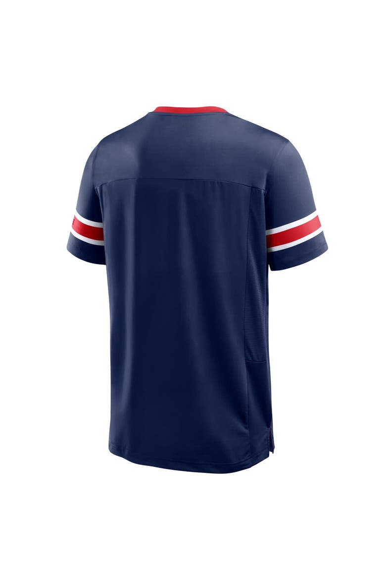 Men's Fanatics Navy New England Patriots Hometown Premium Hashmark V-Neck T-Shirt, Alternate, color, Navy