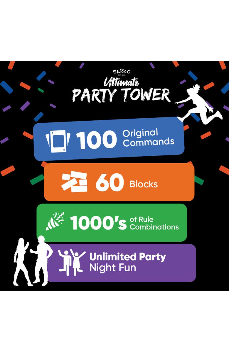 Swooc Games Ultimate Party Tower Game, Alternate, color, Multicolored