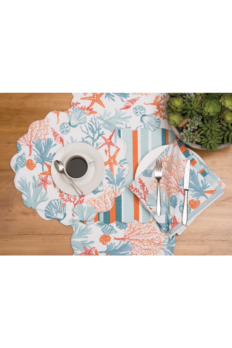 Tangerine Coast Placemats Set of 6, 17", Alternate, color, Blue