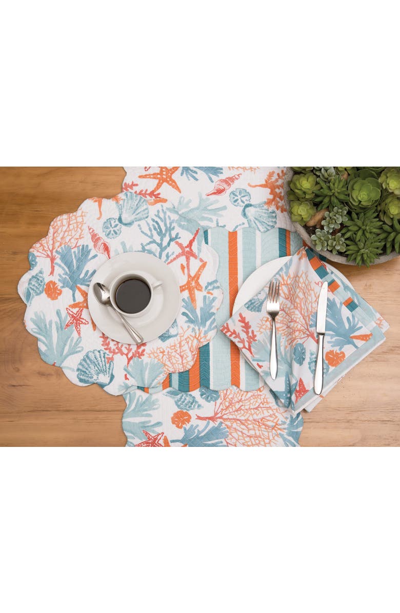C&F Home Tangerine Coast Placemats Set of 6, 17", Alternate, color, Blue