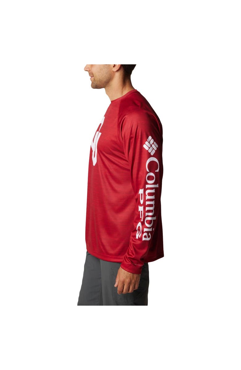 Columbia Men's Columbia  Crimson Oklahoma Sooners PFG Terminal Tackle Omni-Shade Raglan Long Sleeve T-Shirt, Alternate, color, Crimson