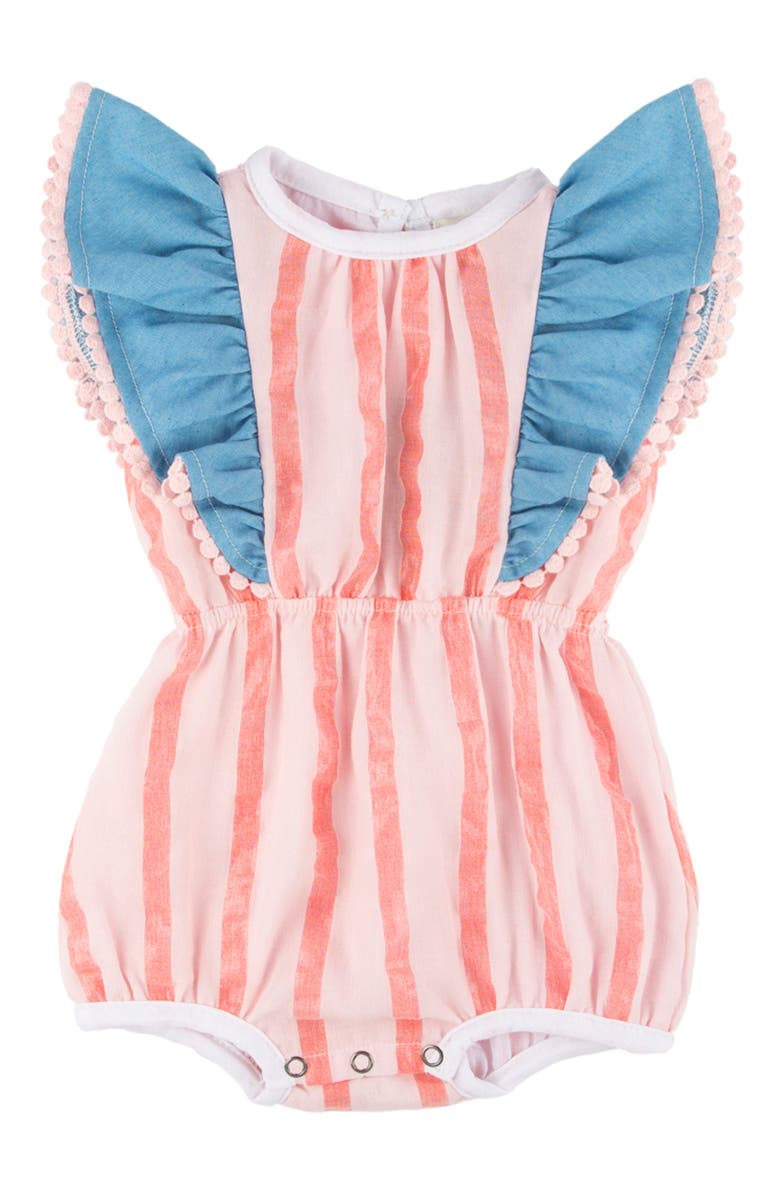 Miki Miette Isla Ruffle Bubble Romper, Main, color, Topanga