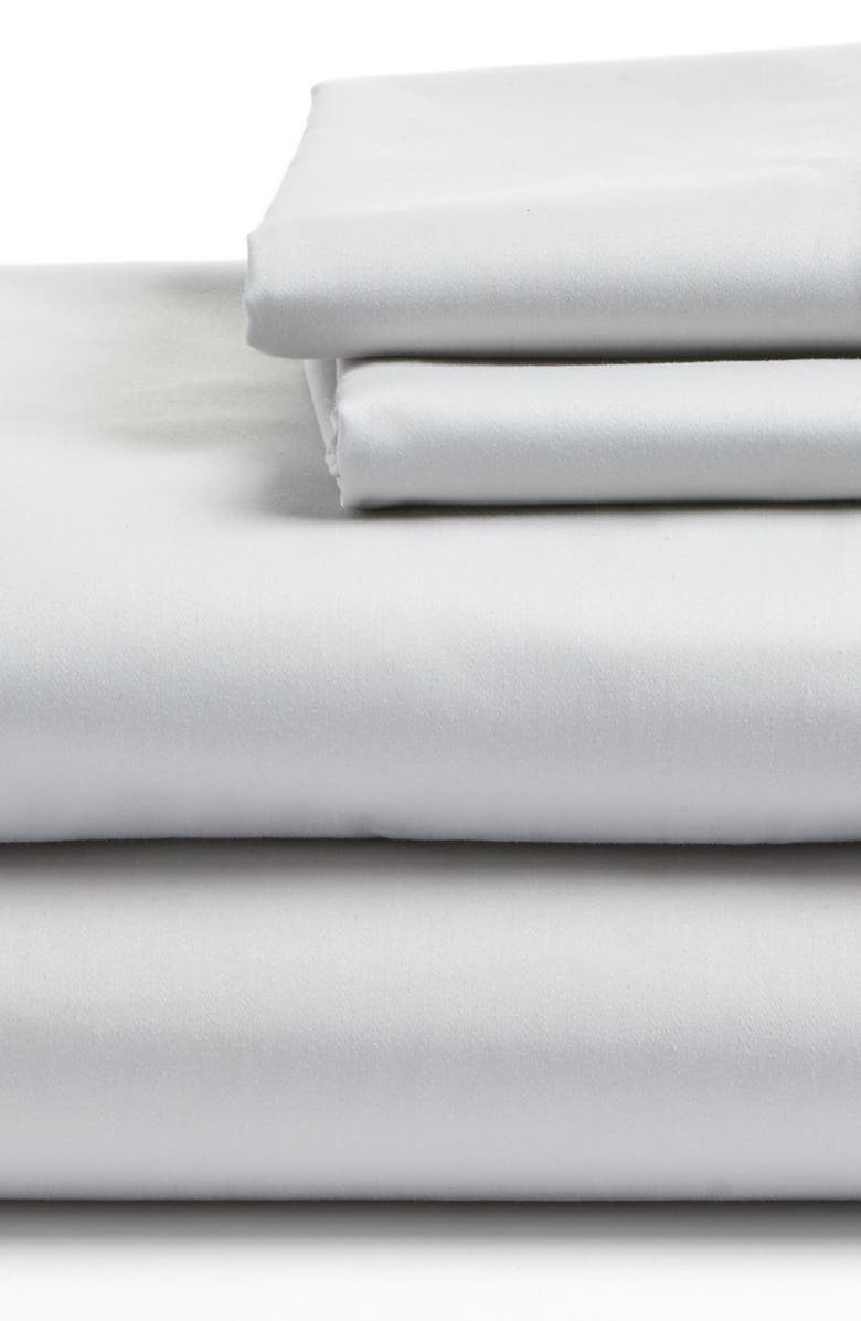 Nordstrom 400 Thread Count Organic Cotton Sateen Sheet Set, Alternate, color, Grey Vapor