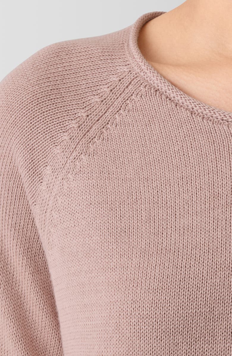 Eileen Fisher Raglan Sleeve Organic Cotton Blend Sweater, Alternate, color, Opal