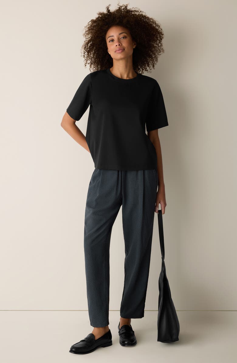 Eileen Fisher Check Tapered Ankle Pants, Alternate, color, 