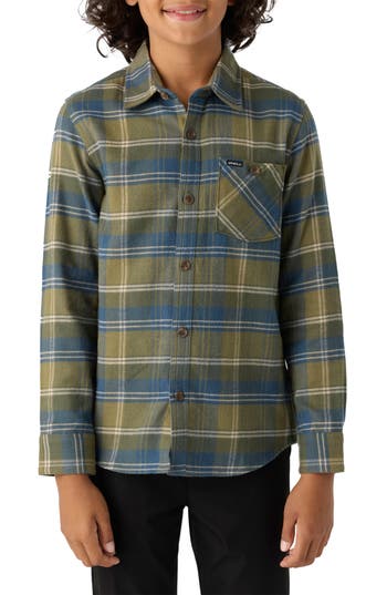 O'neill Kids' Redmond Plaid Flannel Button-up Shirt