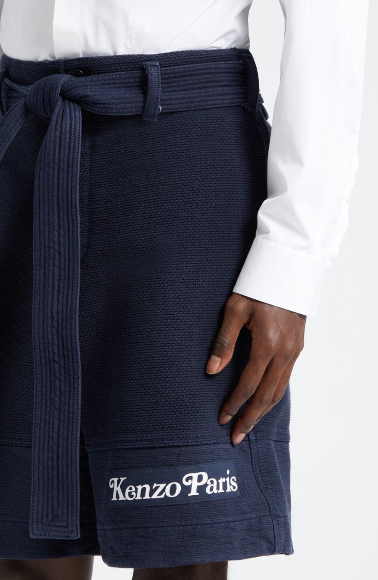 KENZO Verdy Logo Cotton Judo Shorts, Alternate, color, 