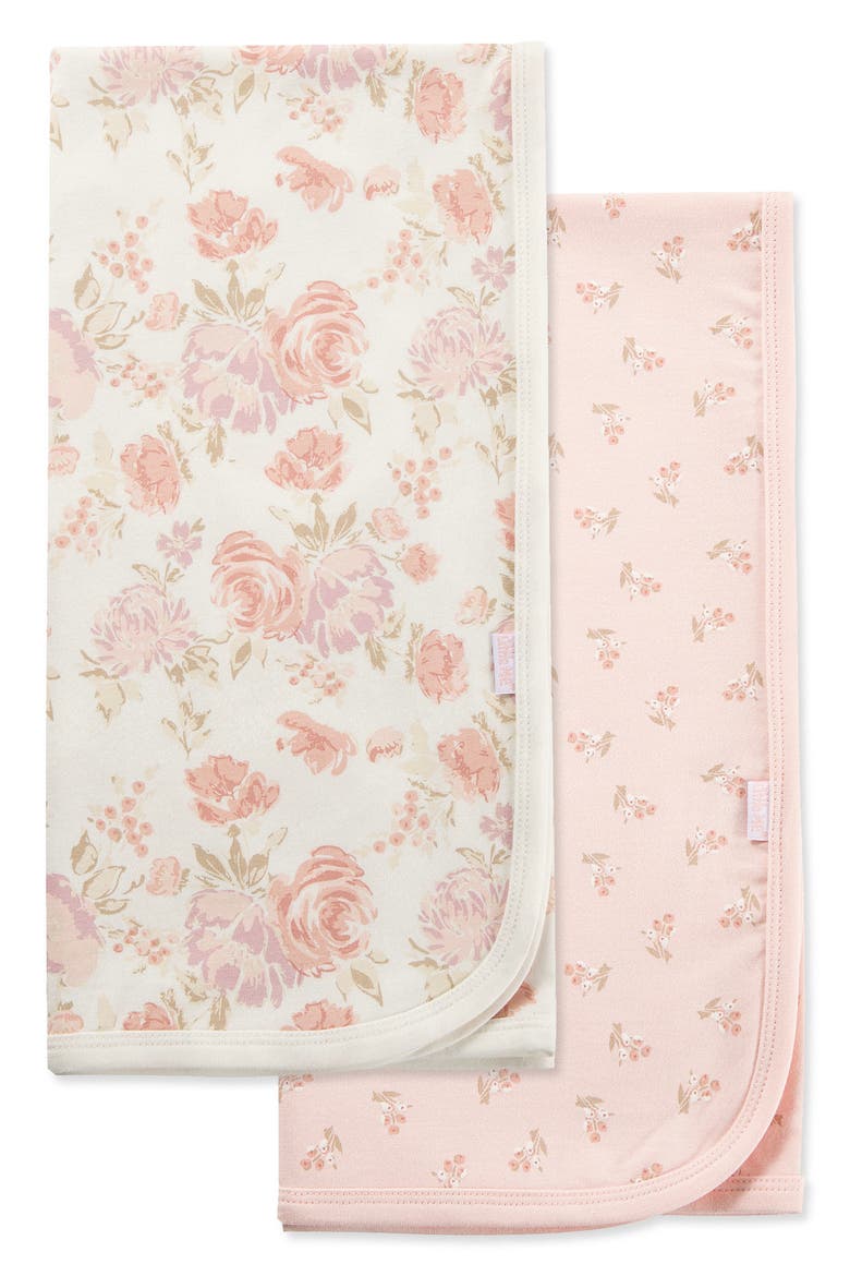 2-Pack Floral Receiving Blankets, Main, color, PINK FLORAL