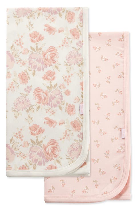 2-Pack Floral Receiving Blankets
