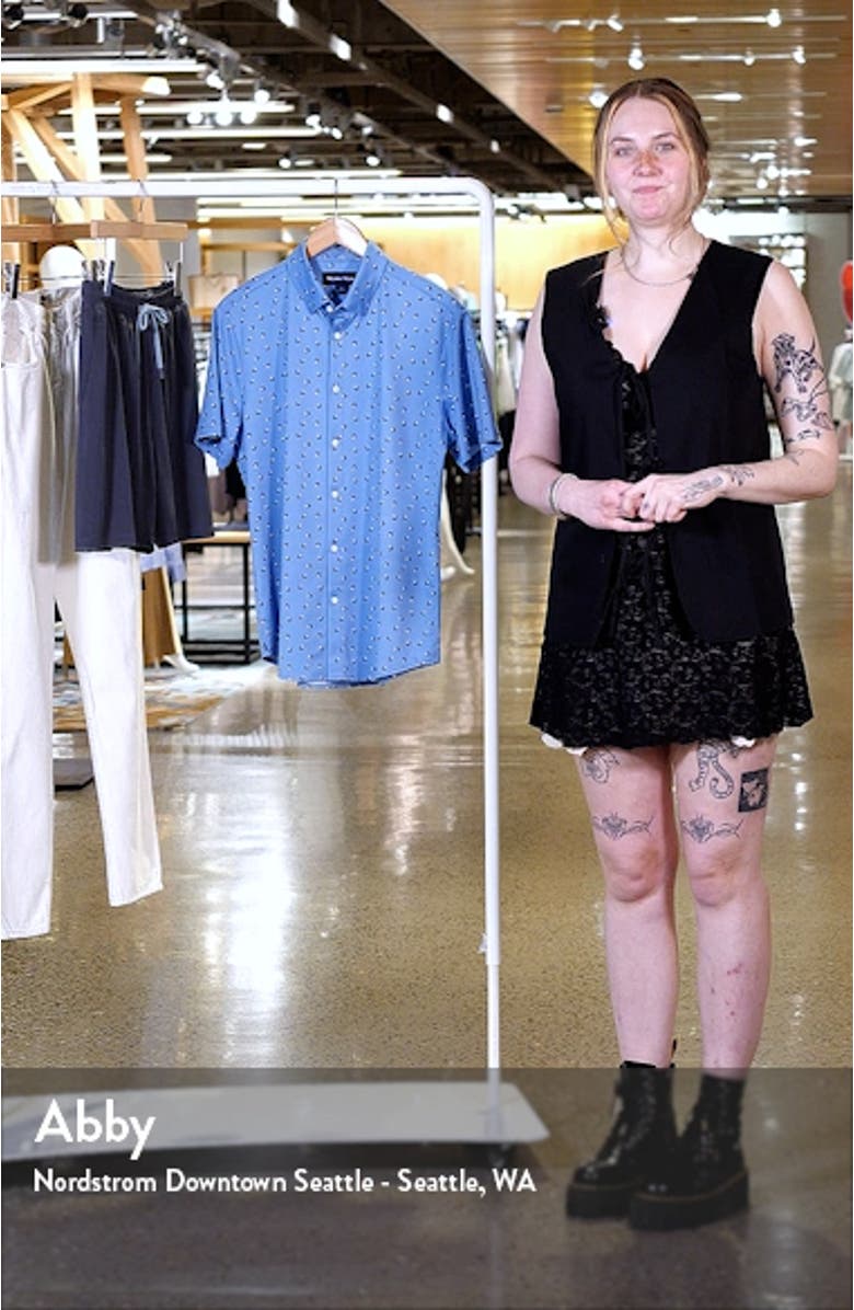 Halyard Floral Short Sleeve Performance Knit Button-Up Shirt, sales video thumbnail