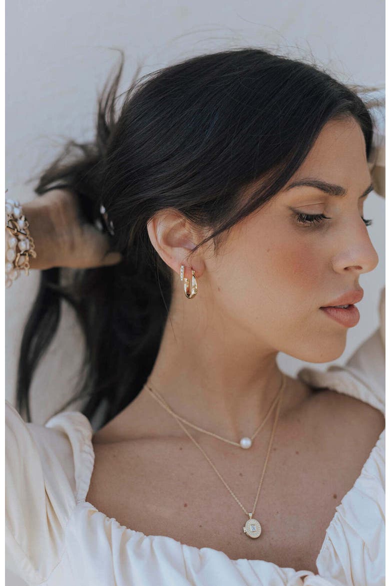 Nadia Classic Gold Hoops, Alternate, color, Gold