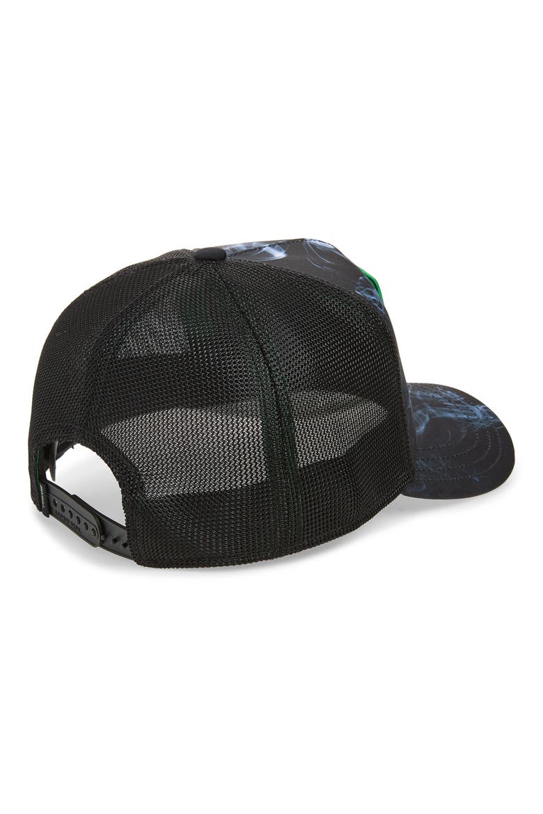 Dead Presidents Patch Trucker Hat, Alternate, color, BLACK