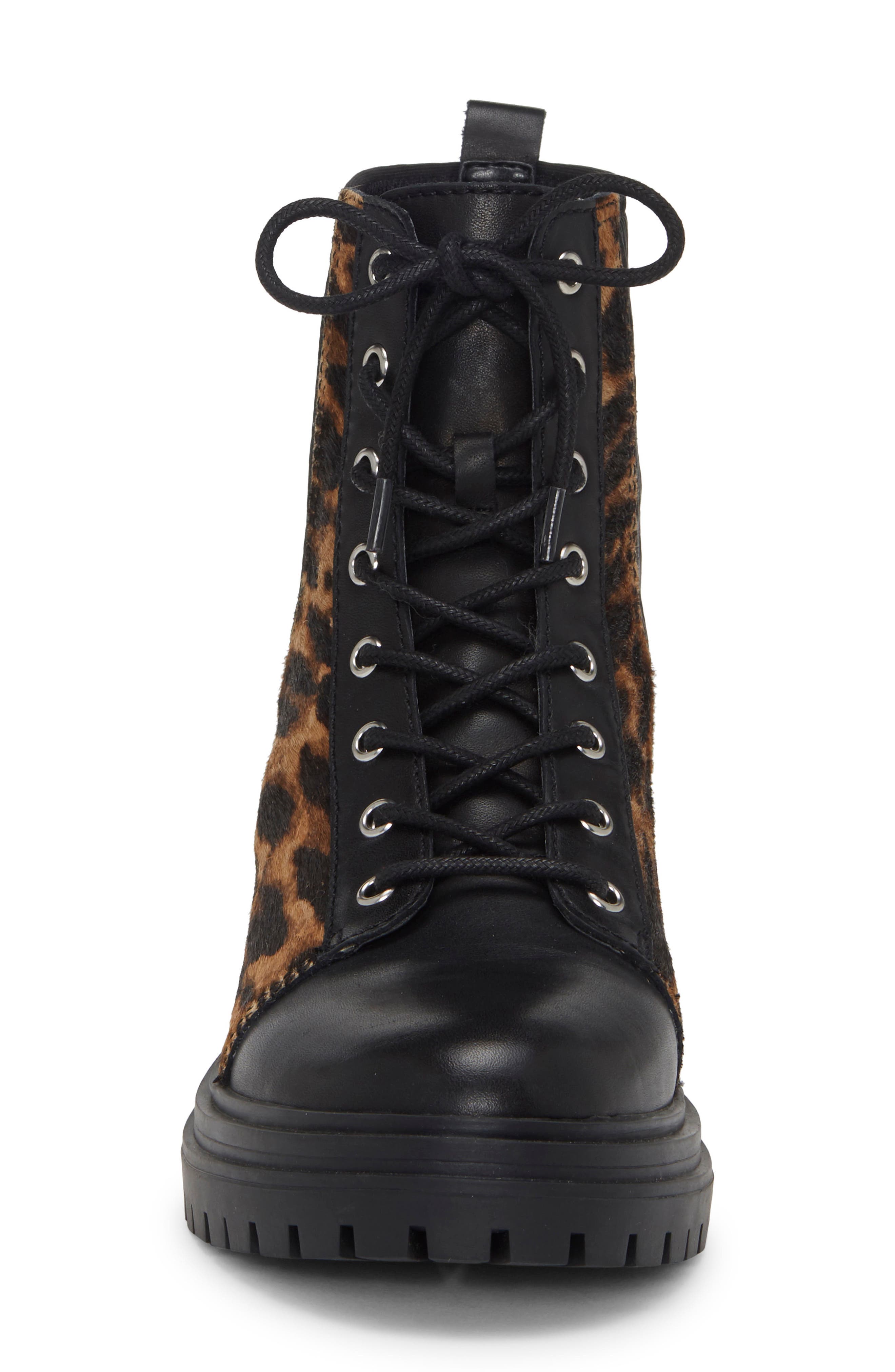 Bestenda Combat Boot, Alternate, color, BLACK LEATHER/ CALF HAIR