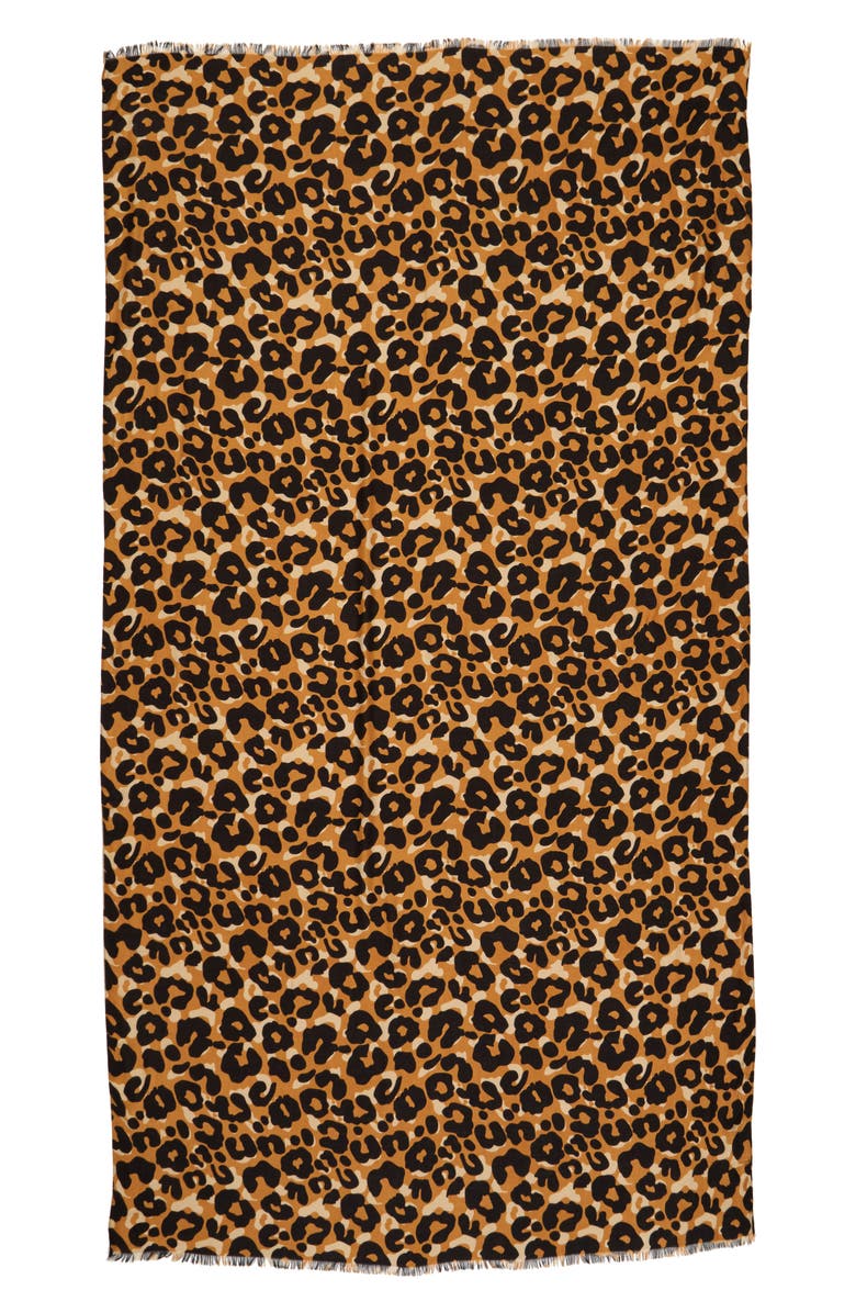 Sole Society Cheetah Print Scarf, Alternate, color,