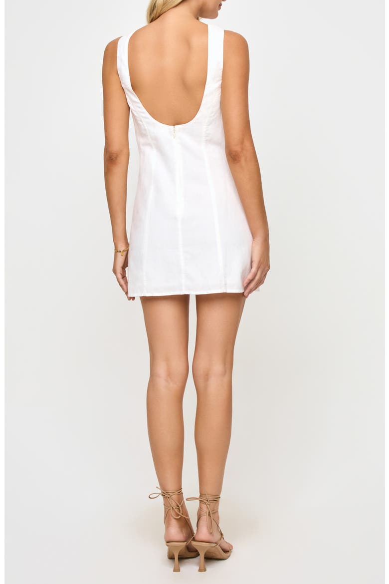 Oceanside Linen & Cotton Cover-Up Minidress, Alternate, color, WHITE