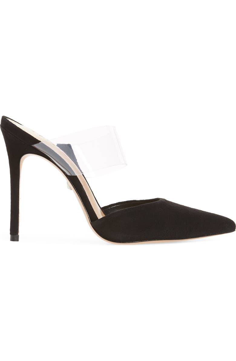 Schutz Sionne Clear Strap Pointed Toe Mule, Alternate, color,