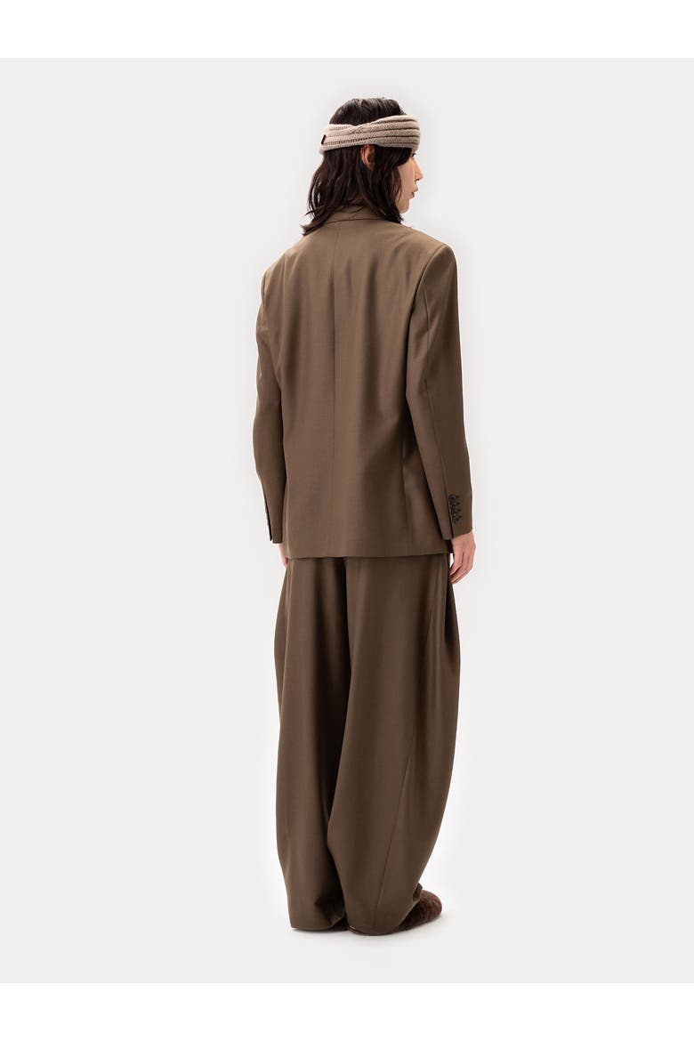 Double-Breasted Cashmere Suit Blazer, Alternate, color, sepia