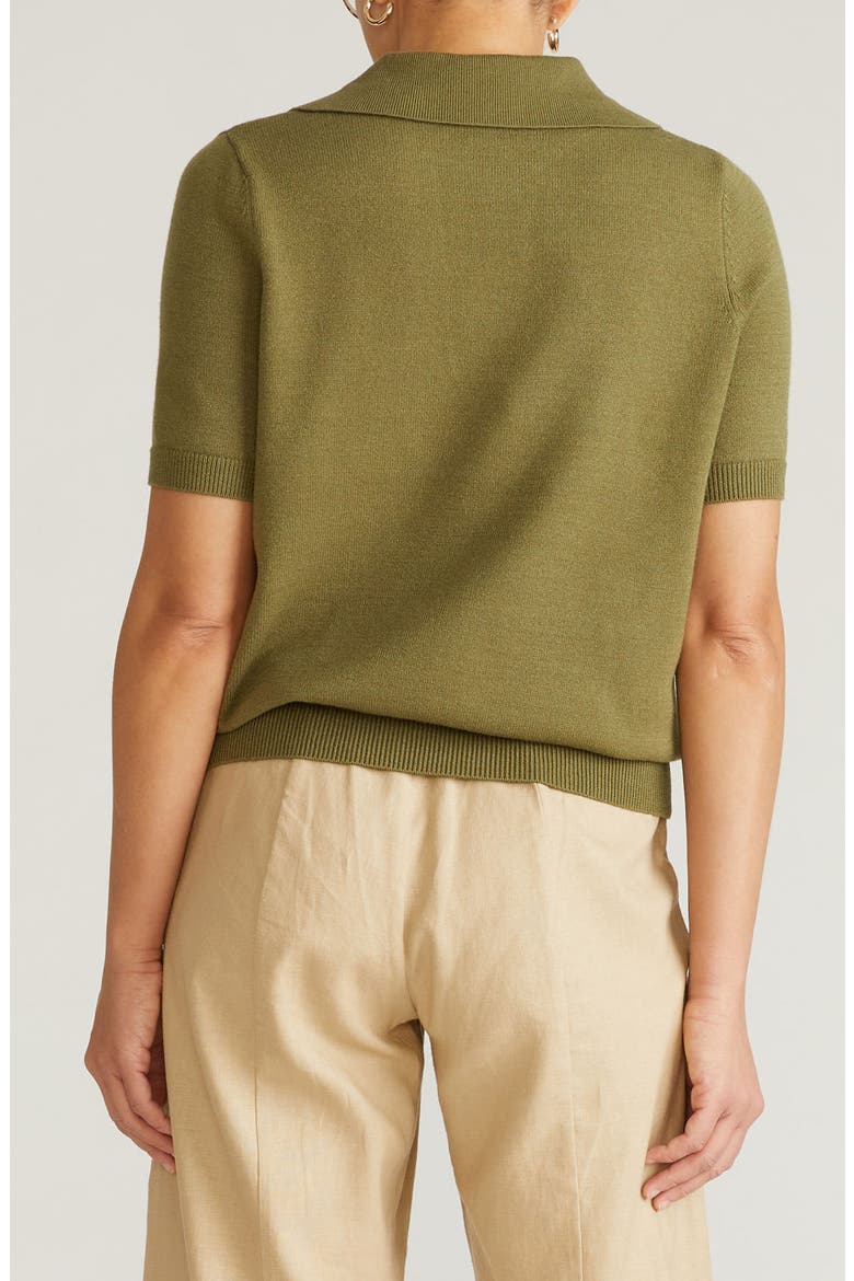 Short Sleeve Sweater, Alternate, color, OLIVE LEAF GREEN