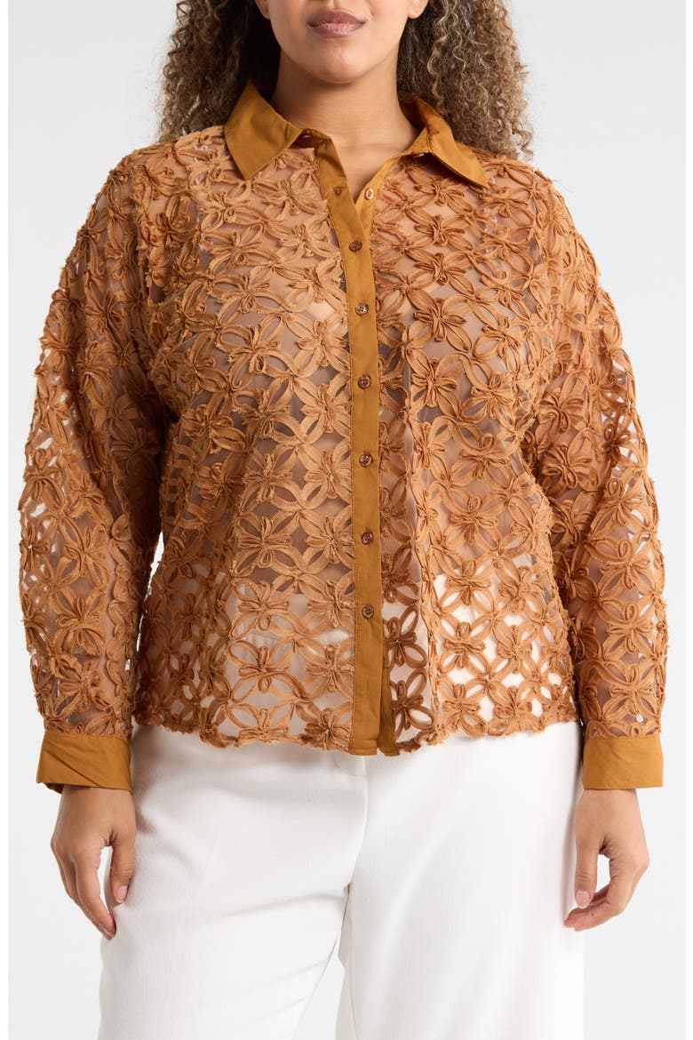 Honey Love Long Sleeve Button-Up Shirt, Main, color, CINNAMON