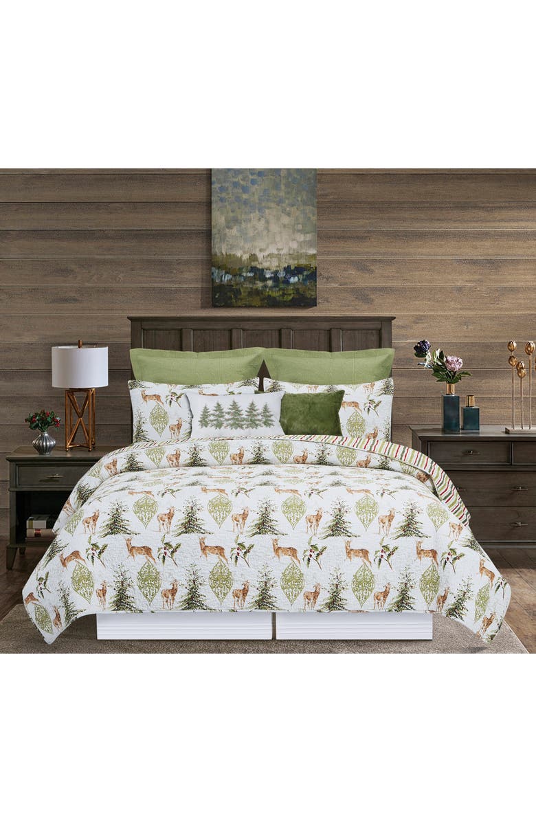 C&F Home Winter Trees Embellished Christmas Throw Pillow, 13" x 20", Alternate, color, Off-White