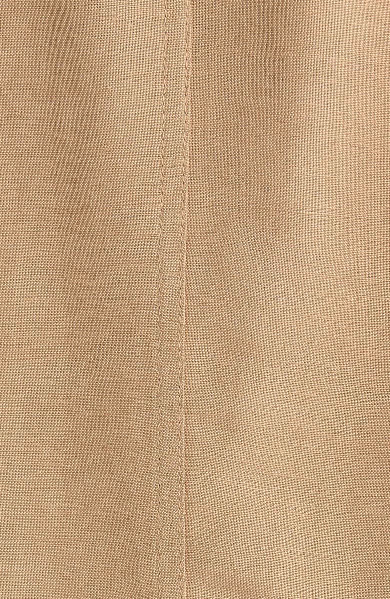 KASPER Seamed Open Front Linen Blend Jacket, Alternate, color, Toasted Wheat