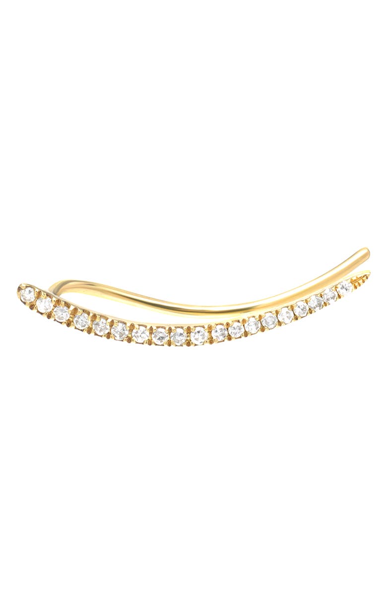 Zoe Lev Single Diamond Ear Crawler, Main, color, Yellow Gold