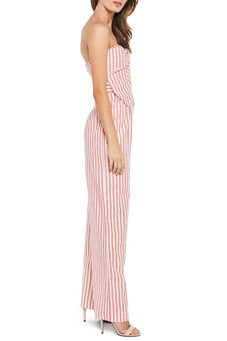 Stripe Strapless Jumpsuit, Alternate, color, RED STRIPE