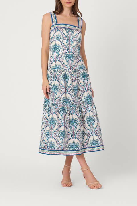 Balinese Palm Print Brook Dress