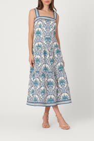 Shoshanna Balinese Palm Print Brook Dress