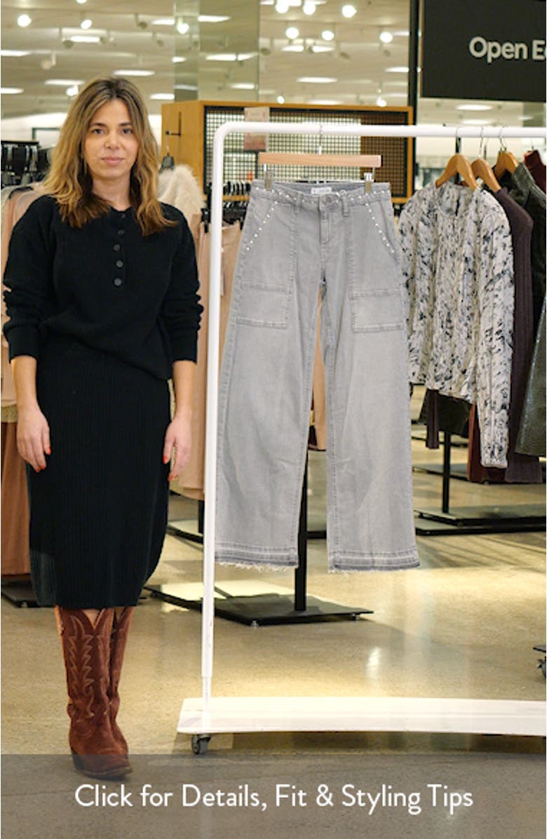 Studded Release Hem Culotte Wide Leg Jeans, sales video thumbnail