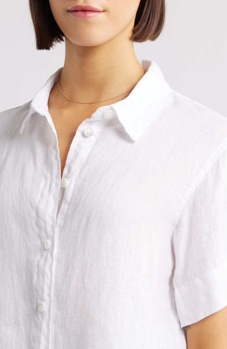 Alex Mill Maddie Linen Button-Up Shirt, Alternate, color, White