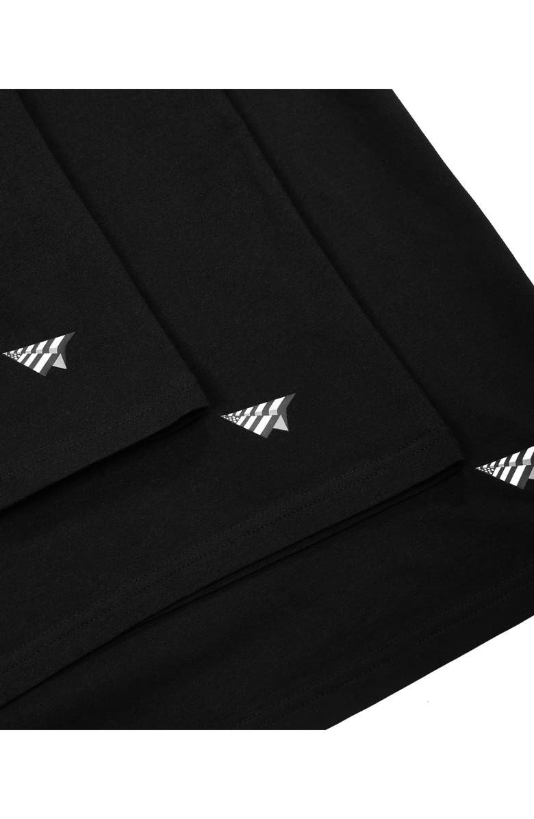 PAPER PLANES 3-Pack Essential Stretch Cotton Crewneck T-Shirt, Alternate, color, Black